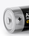 2 D Batteries Mockup - Half Side View