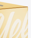 Metallic Paper Box Mockup - Half Side View (high-angle shot)