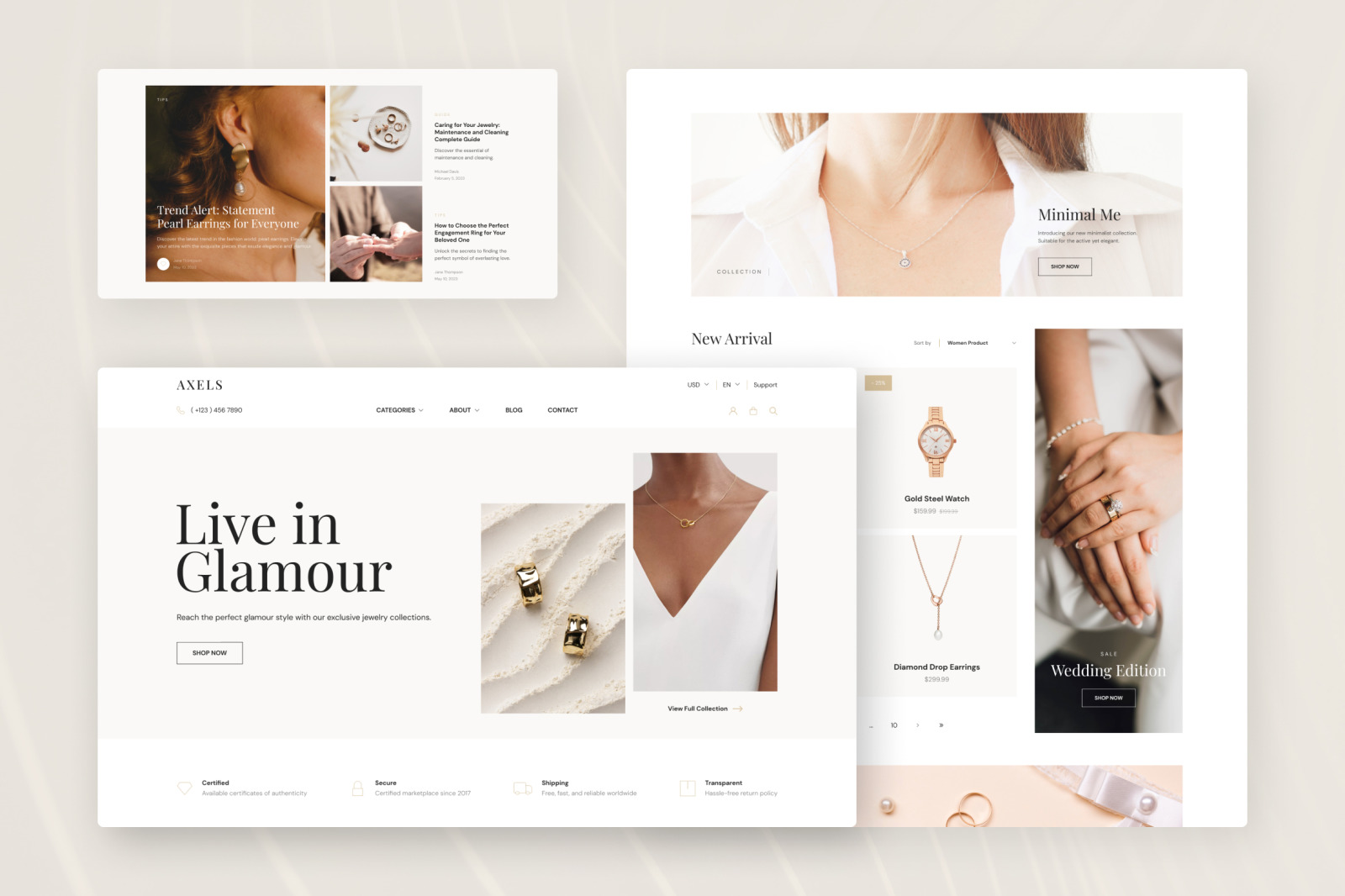 Axels – Jewelry E-Commerce Website UI Figma Template