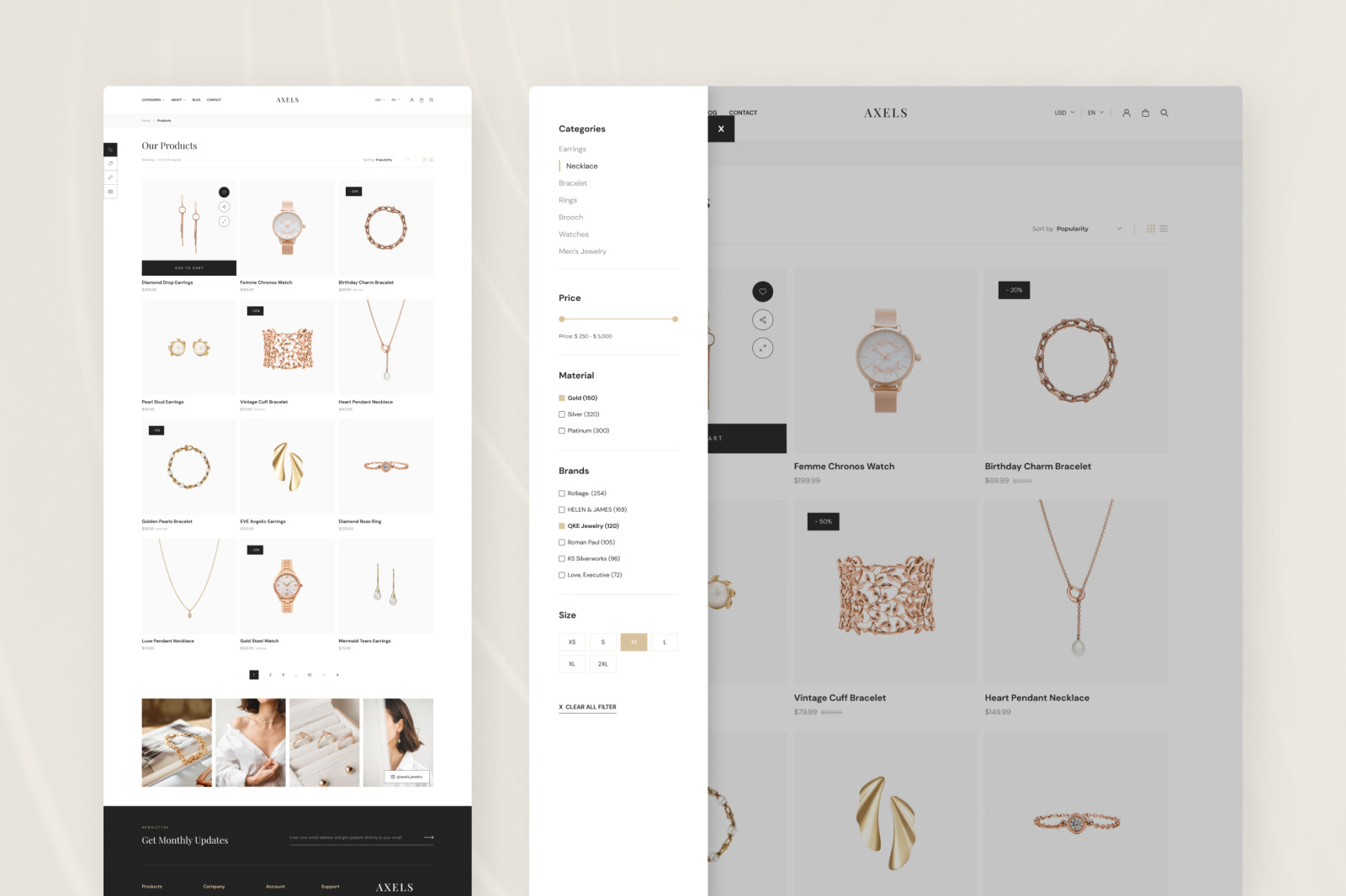 Axels – Jewelry E-Commerce Website UI Figma Template