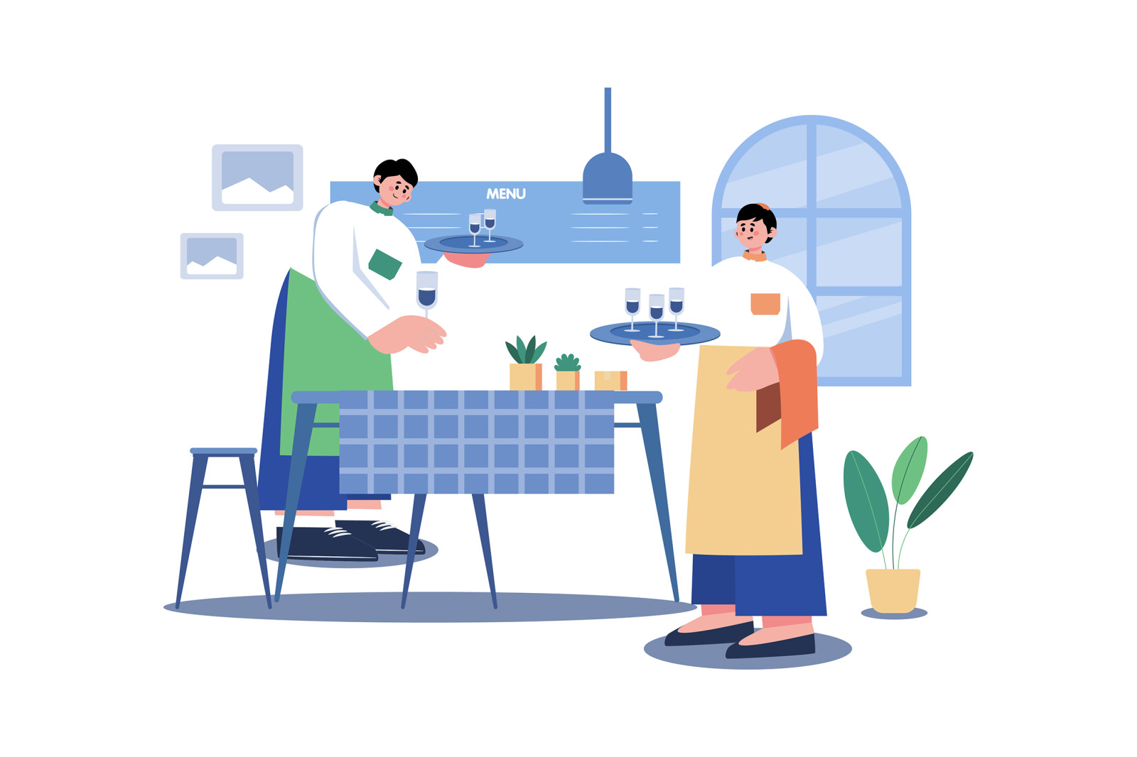 M566_Restaurant Service Illustration Pack