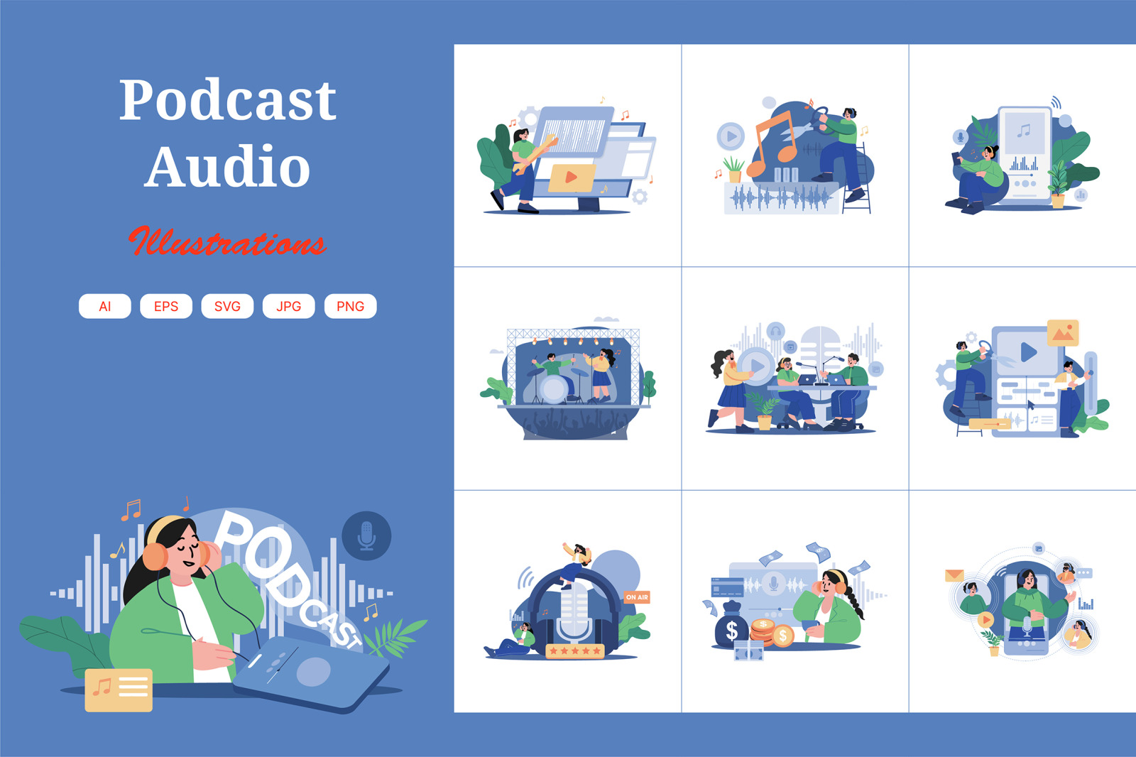 M451_Podcast Audio Illustration Pack M451_Podcast Audio Illustration Pack