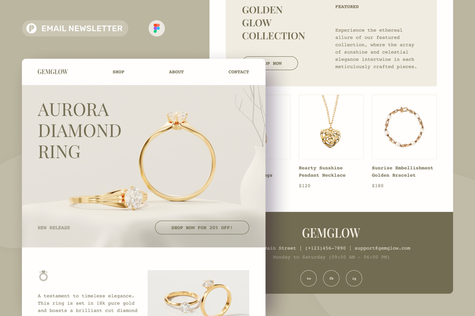 GemGlow - Jewelry Email Newsletter GemGlow - Jewelry Email Newsletter