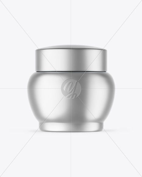 Matte Metallic Cosmetic Jar Mockup