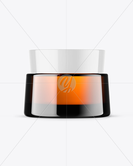 Amber Glass Cosmetic Jar Mockup Amber Glass Cosmetic Jar Mockup