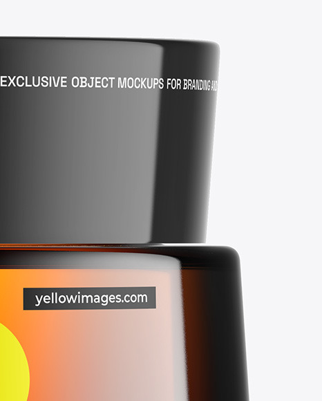 Amber Glass Cosmetic Jar Mockup Amber Glass Cosmetic Jar Mockup