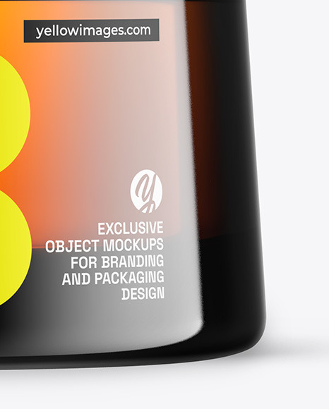 Amber Glass Cosmetic Jar Mockup Amber Glass Cosmetic Jar Mockup