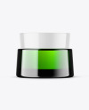 Green Glass Cosmetic Jar Mockup