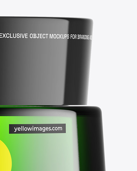 Green Glass Cosmetic Jar Mockup Green Glass Cosmetic Jar Mockup