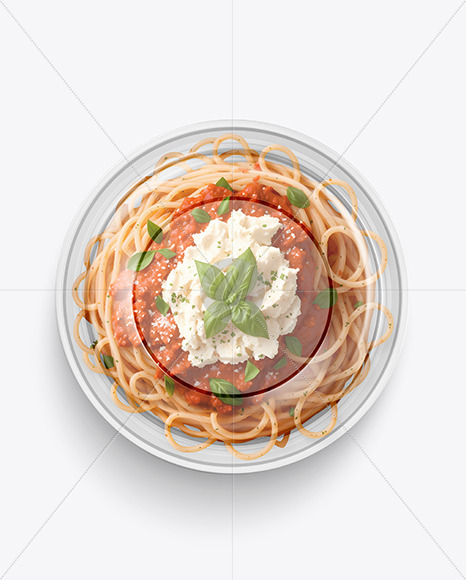 Plastic Bowl With Pasta Mockup