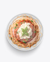 Plastic Bowl With Pasta Mockup