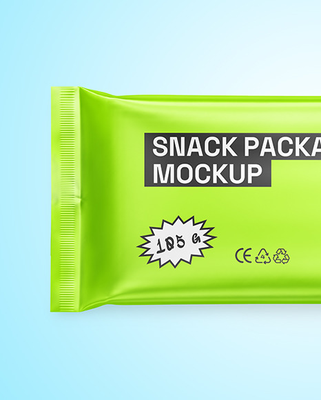 Matte Metallic Snack Package Mockup