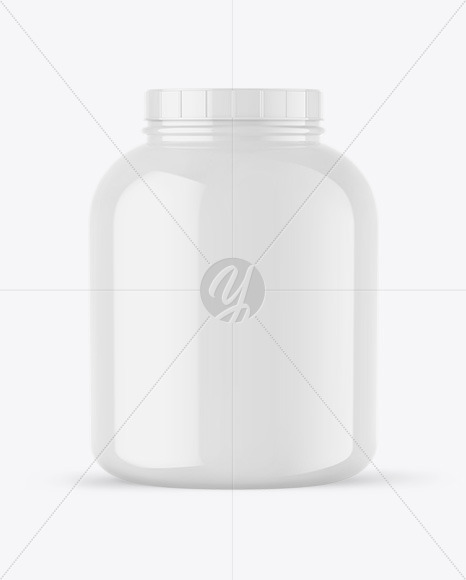 Glossy Protein Jar Mockup