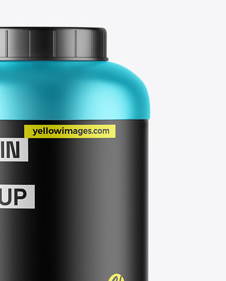 Matte Metallic Protein Jar Mockup Matte Metallic Protein Jar Mockup
