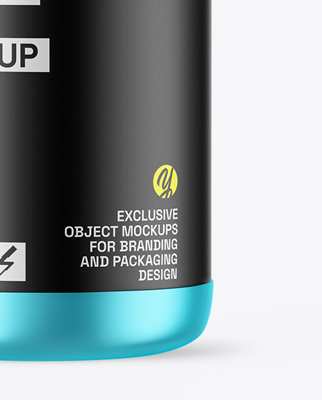 Matte Metallic Protein Jar Mockup Matte Metallic Protein Jar Mockup