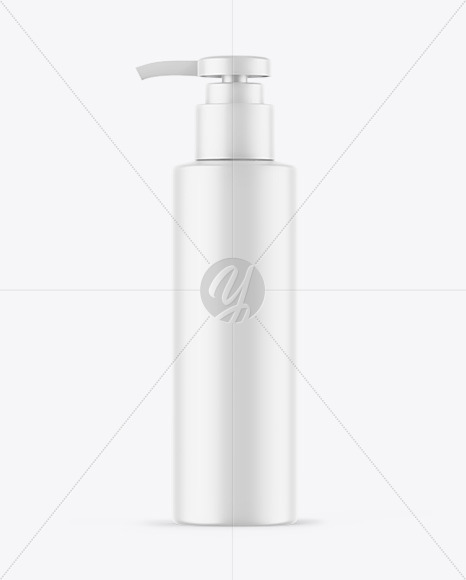 Matte Cosmetic Bottle With Pump Mockup