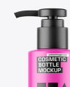 Matte Cosmetic Bottle With Pump Mockup