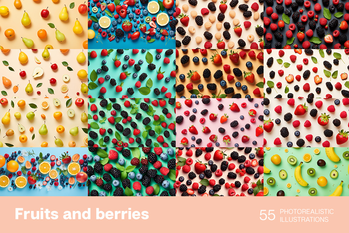 Fruits and berries patterns