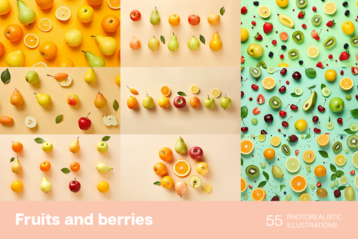 Fruits and berries patterns