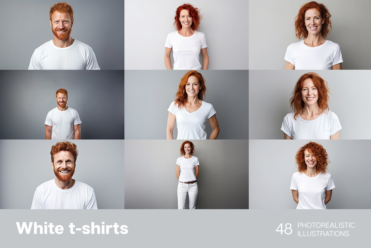 White t-shirts for mockups