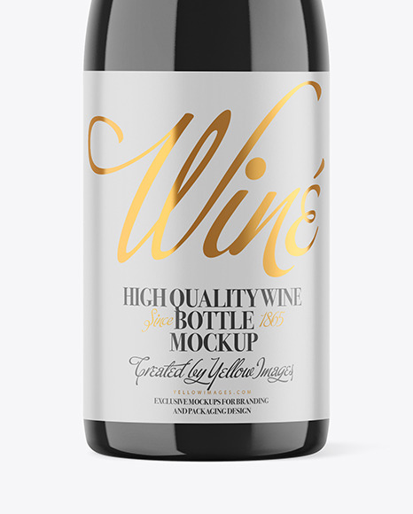 Glossy Ceramic Wine Bottle Mockup
