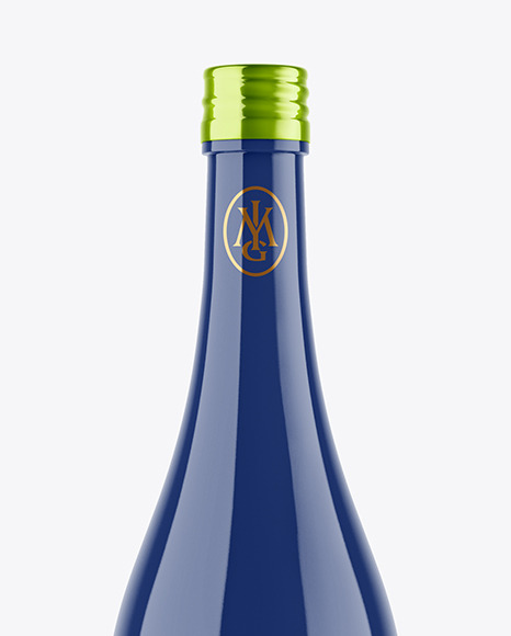 Glossy Ceramic Wine Bottle Mockup