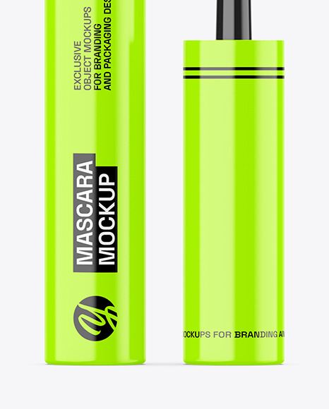 Glossy Mascara Tube Mockup