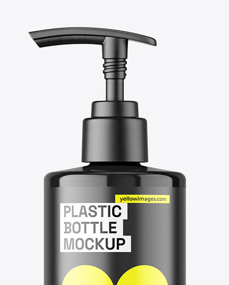 Glossy Plastic Bottle w/ Pump Mockup