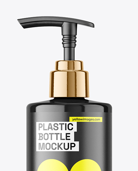 Glossy Plastic Bottle w/ Pump Mockup