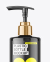 Glossy Plastic Bottle w/ Pump Mockup