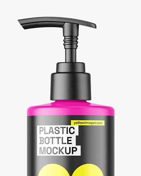 Matte Plastic Bottle w/ Pump Mockup