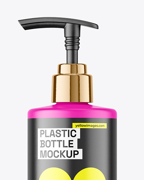 Matte Plastic Bottle w/ Pump Mockup