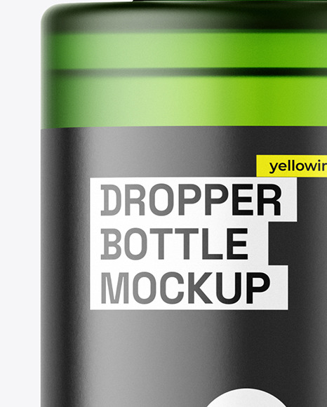 Frosted Green Dropper Bottle Mockup