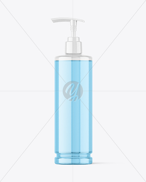 Clear Plastic Bottle w/ Pump Mockup