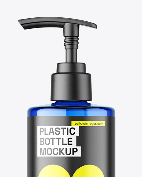 Blue Plastic Bottle w/ Pump Mockup
