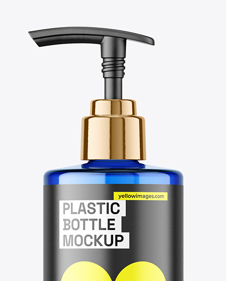 Blue Plastic Bottle w/ Pump Mockup