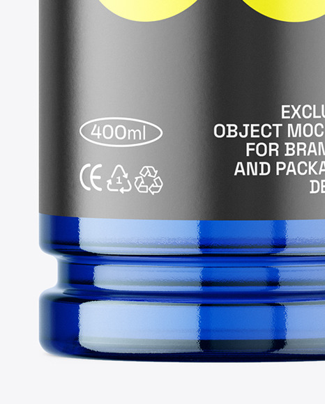 Blue Plastic Bottle w/ Pump Mockup