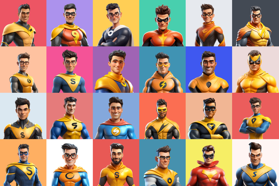 125 Animoji Style Avatars - Superhero 125 Animoji Style Avatars - Superhero