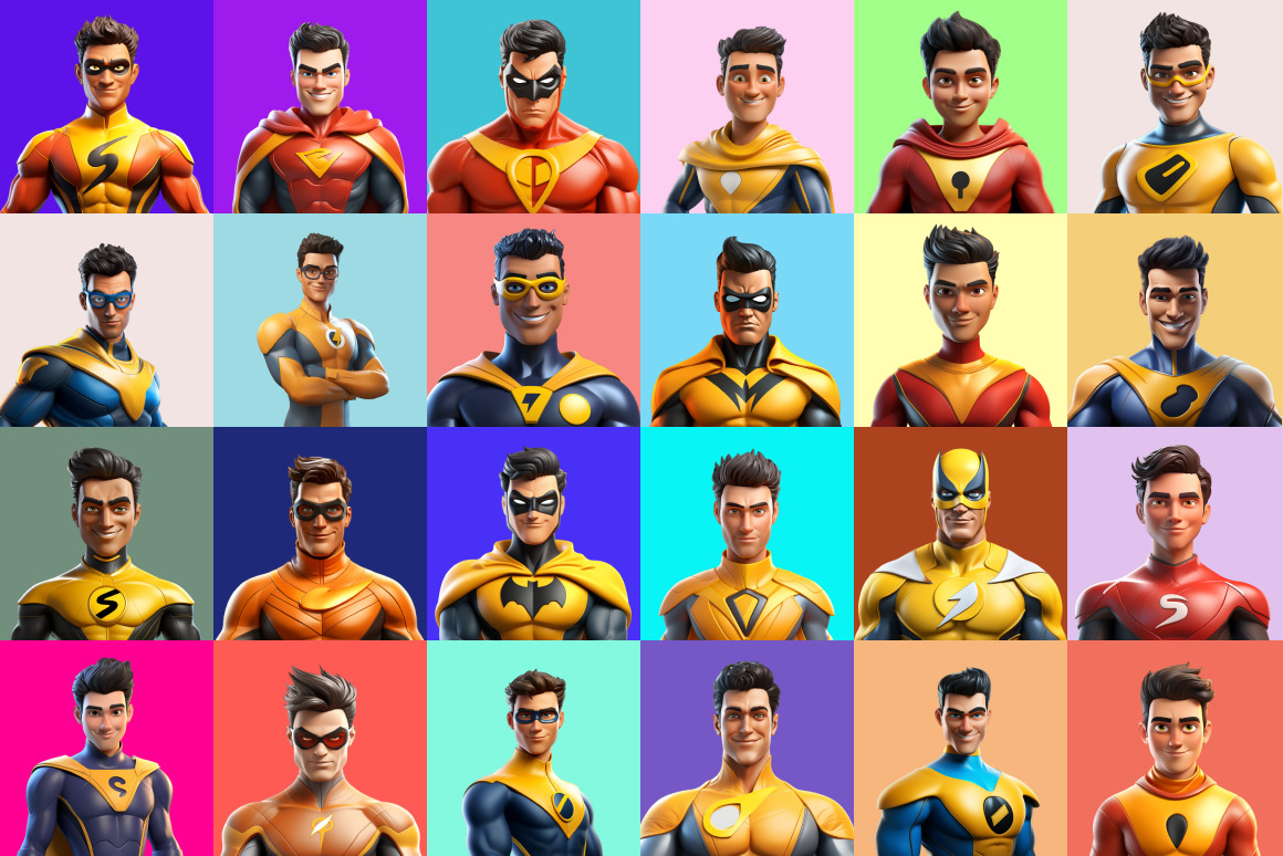 125 Animoji Style Avatars - Superhero 125 Animoji Style Avatars - Superhero
