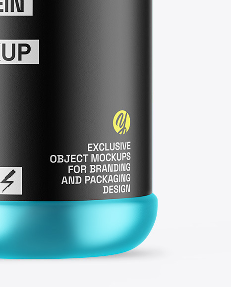Matte Metallic Protein Jar Mockup Matte Metallic Protein Jar Mockup