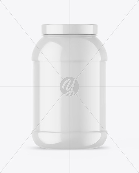 Glossy Protein Jar Mockup