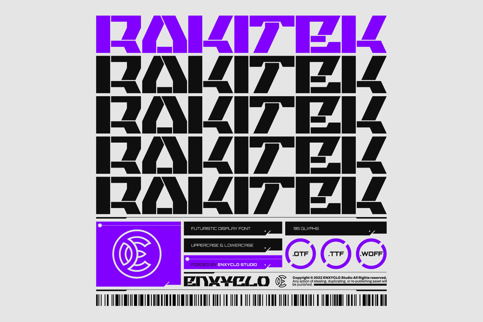 RAKITEK - Cyberpunk Modern Font