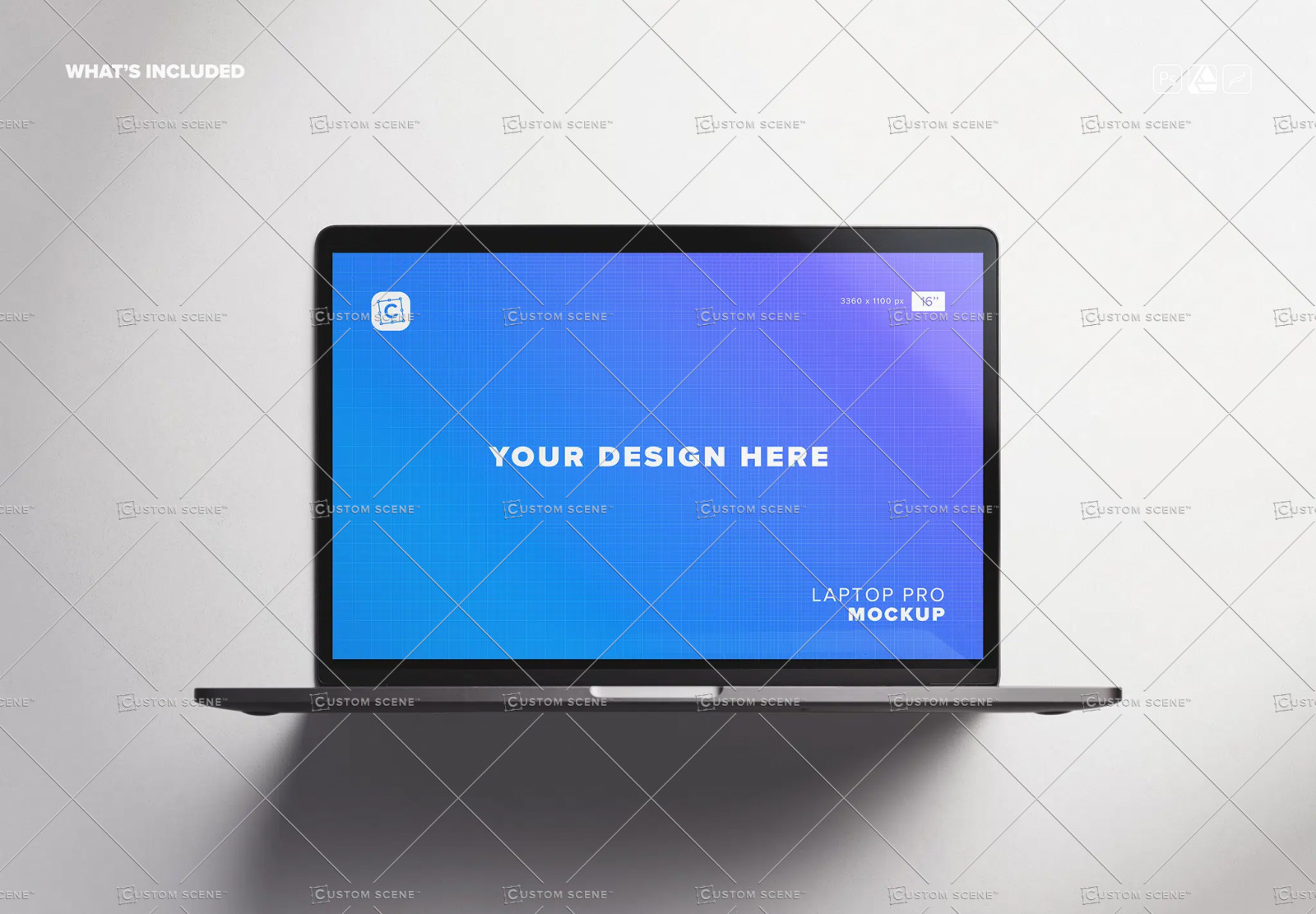 Macbook Pro Laptop Mockup (16-inch)