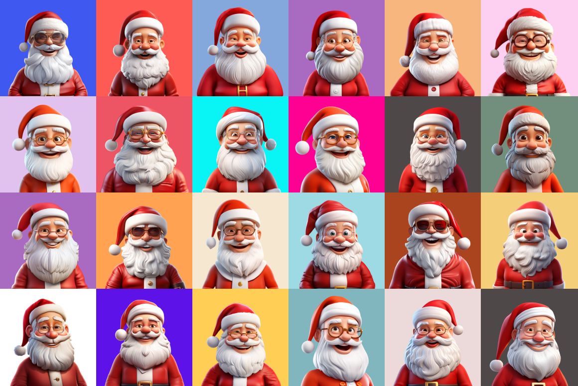 125 Animoji Style Avatars - Santa