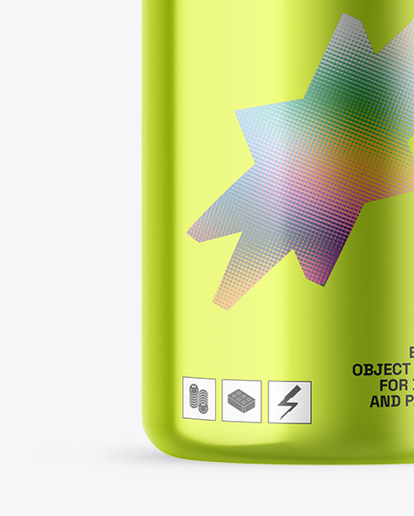 Metallic Cosmetic Bottle With Pump Mockup