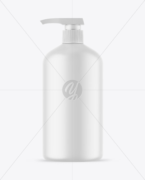 Matte Cosmetic Bottle With Pump Mockup