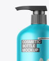 Matte Metallic Cosmetic Bottle With Pump Mockup