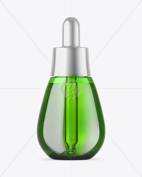 Green Glass Dropper Bottle Mockup