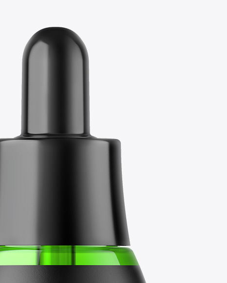 Green Glass Dropper Bottle Mockup