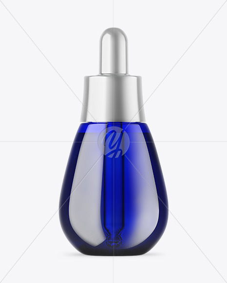 Blue Glass Dropper Bottle Mockup